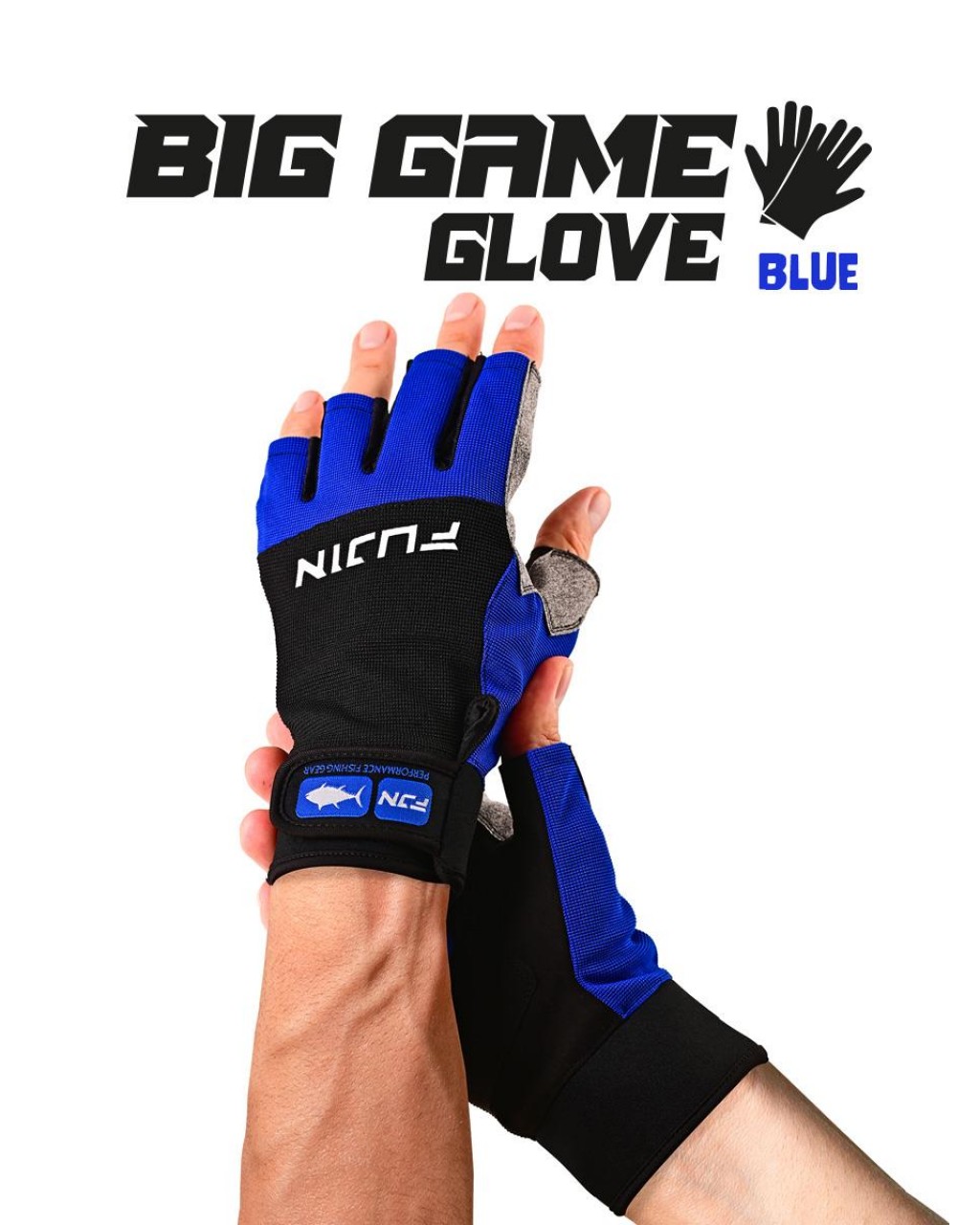 Fujin Pro Angler S24 Big Game Gloves Blue #S/M	