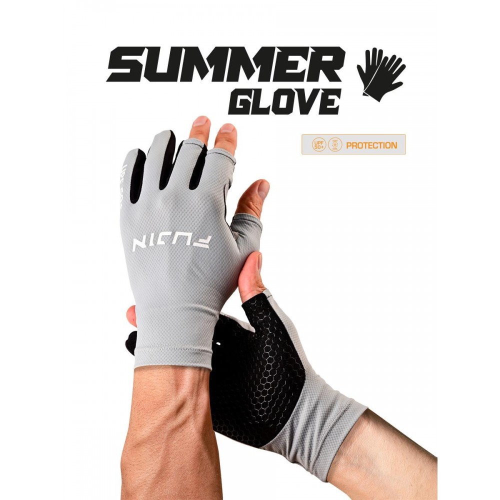 Fujin Pro Angler S24 Summer Gloves Grey #S/M	