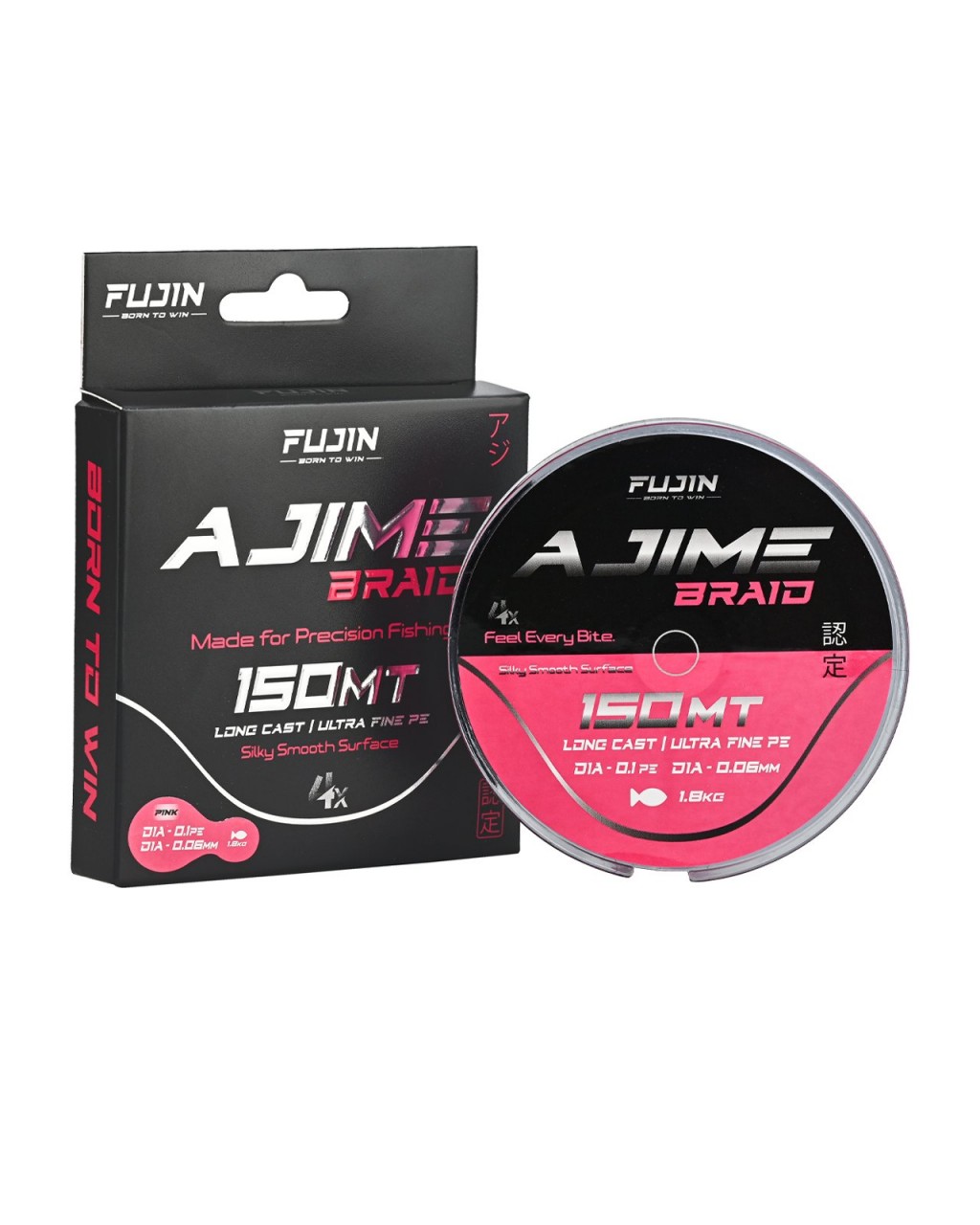 Fujin Ajime Braid 4X 150Mt Pink Ip 0.08Mm