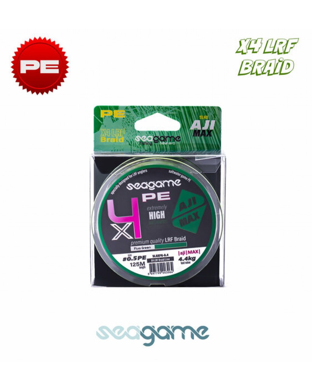 SEAGAME AJI MAX X4 PE 125M #0.5 FLUO GREEN