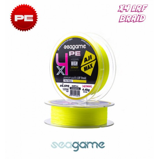 SEAGAME AJI MAX X4 PE 125M #0.2 FLUO YELLOW