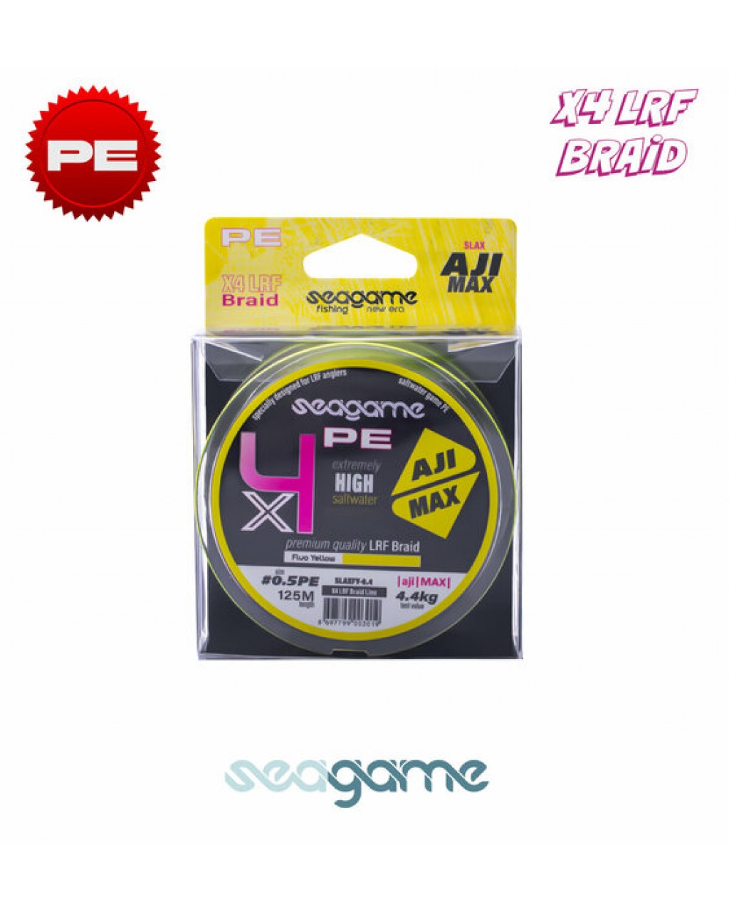 SEAGAME AJI MAX X4 PE 125M #0.4 FLUO YELLOW