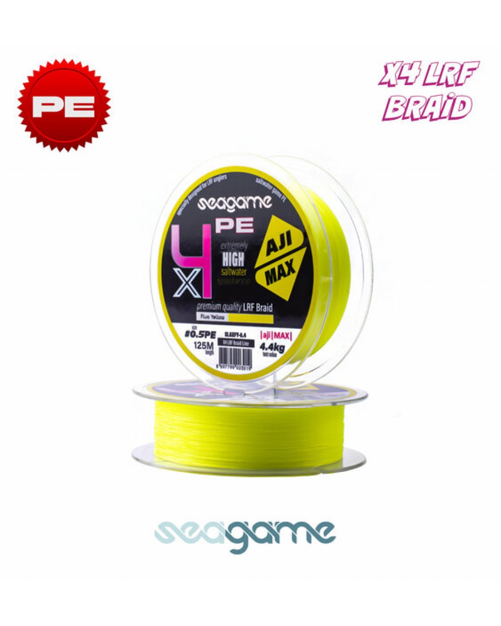 SEAGAME AJI MAX X4 PE 125M #0.5 FLUO YELLOW