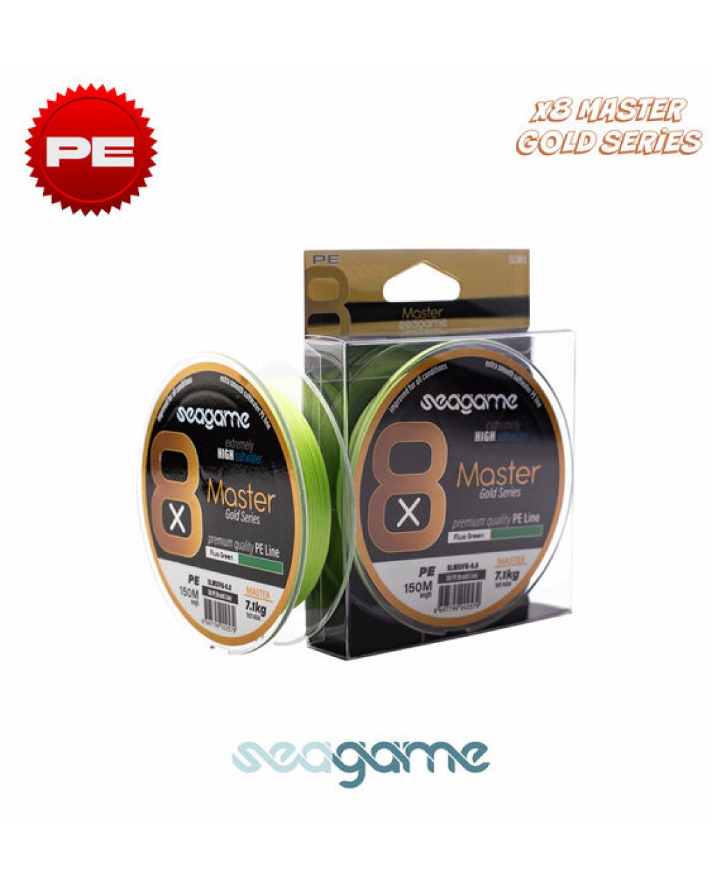 SEAGAME MASTER X8 PE 150M #0.16 FLUO GREEN