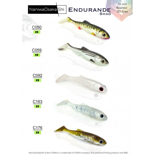 NANIWAOSAKASHI ENDURANDE SHAD 70MM SILIKON YEM
