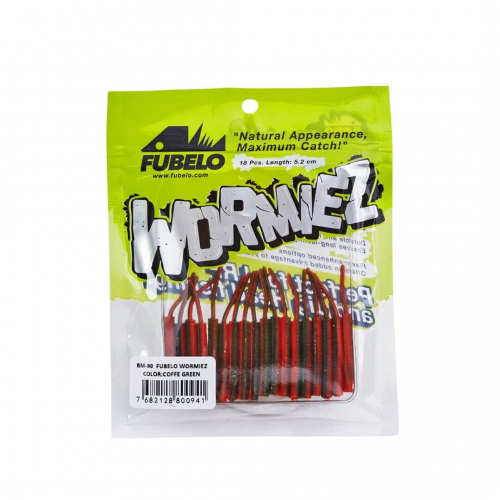 Fubelo Wormiez 5.2 Cm LRF Silikon Yem Coffe Green Fubelo Wormiez 5.2 Cm LRF Silikon Yem Coffe Green