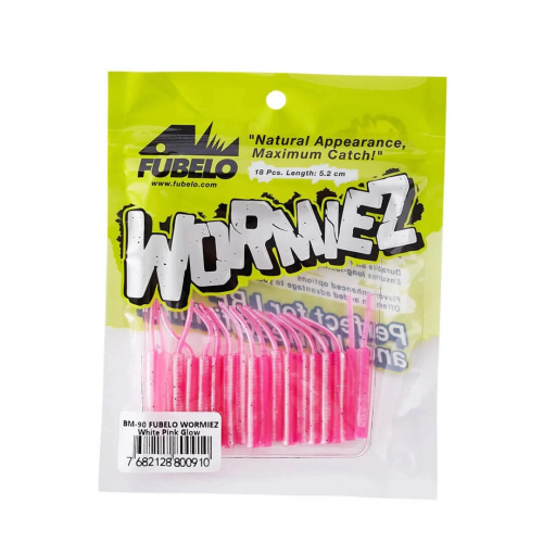 Fubelo Wormiez 5.2 Cm LRF Silikon Yem WHITE PINK GLOW Fubelo Wormiez 5.2 Cm LRF Silikon Yem WHITE PINK GLOW