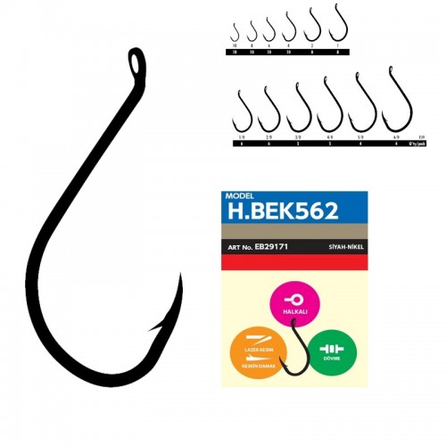 HBEK 562 BLACK NICKEL   6 LI NO: 1/0 HBEK 562 BLACK NICKEL   6 LI NO: 1/0