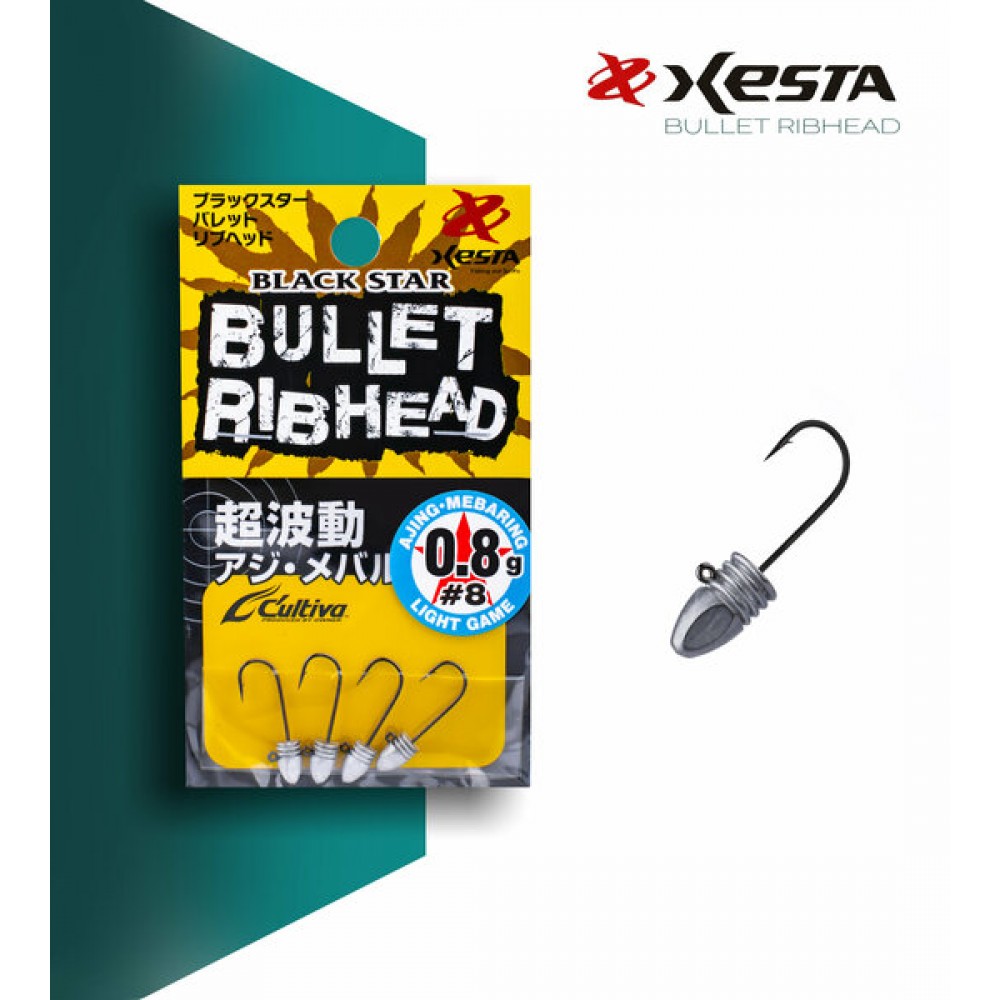 XESTA BULLET RIBHEAD JIG HEAD #8 4P 0.8G