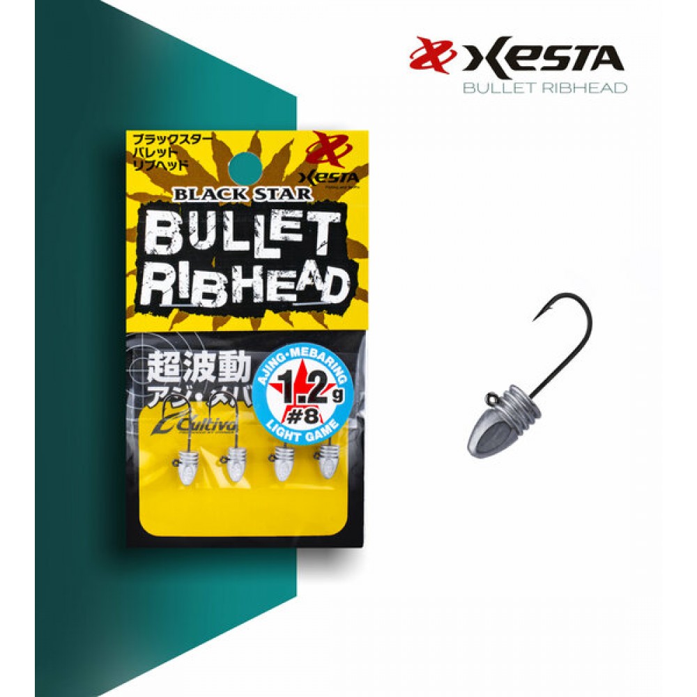 XESTA BULLET RIBHEAD JIG HEAD #8 4P 1.2G