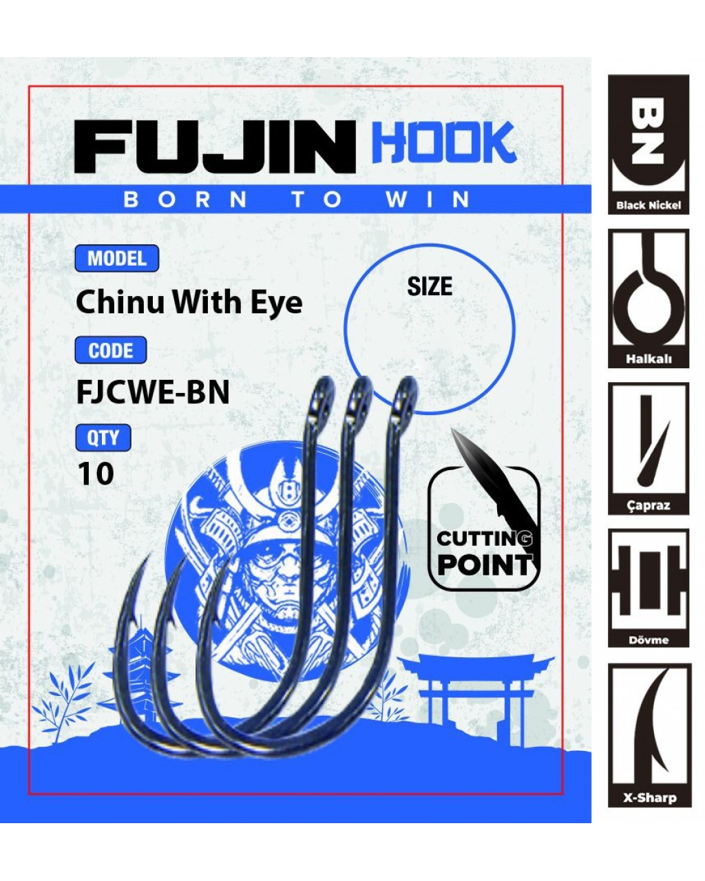 Fujin Chinu With Eye Delikli Çapraz Olta Kancasi 7 No