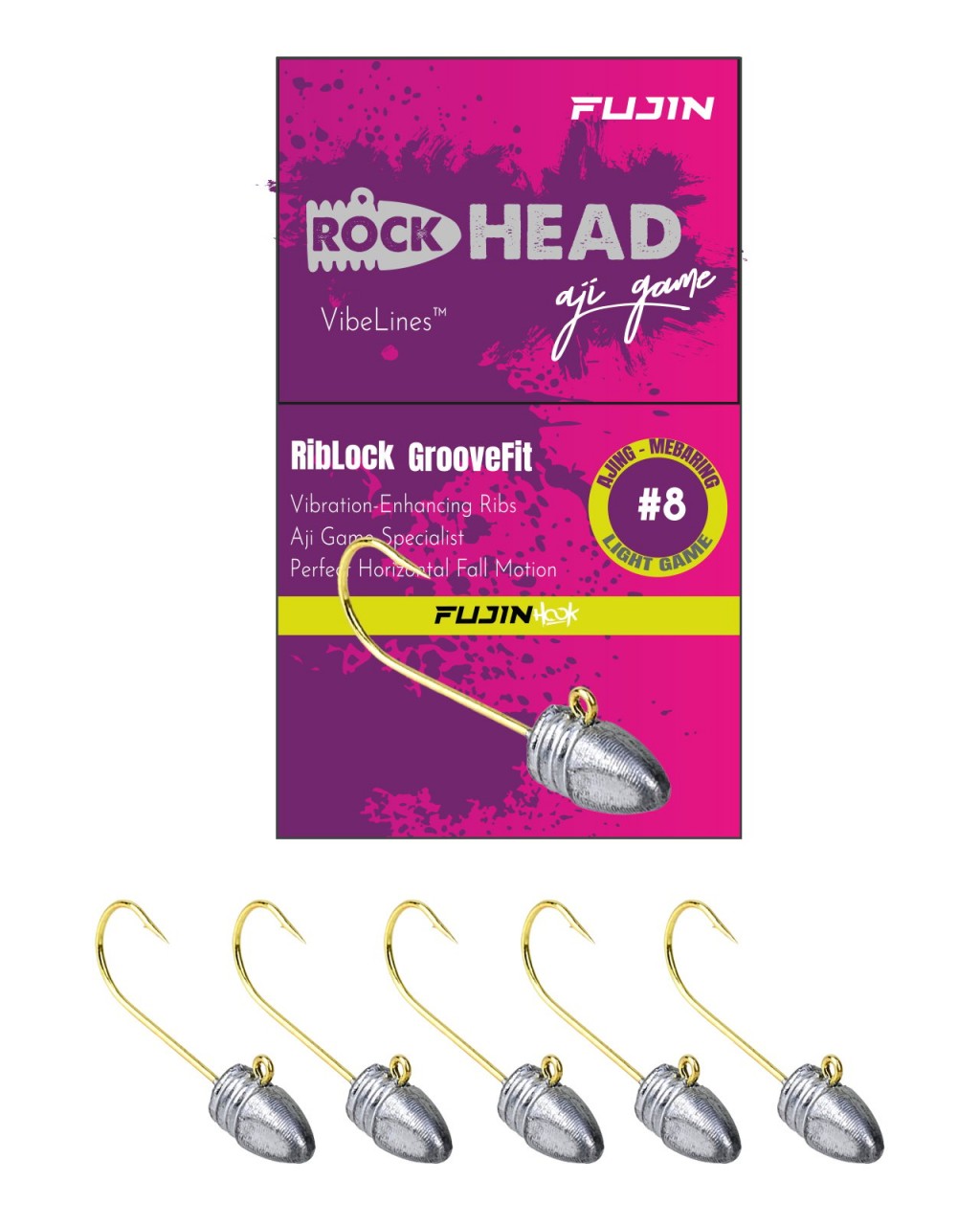 Fujin Rock-Head #8 0.4Gr Aji Game Jighead Fujin Rock-Head #8 0.4Gr Aji Game Jighead