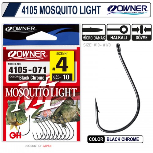 Owner 4105 Musquito Light Black Chrome Igne no 1/0 Owner 4105 Musquito Light Black Chrome Igne no 1/0