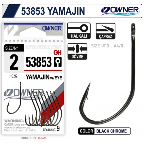 Owner 53853 Yamajin With Eye Black Chrome Igne no:1/0 Owner 53853 Yamajin With Eye Black Chrome Igne no:1/0