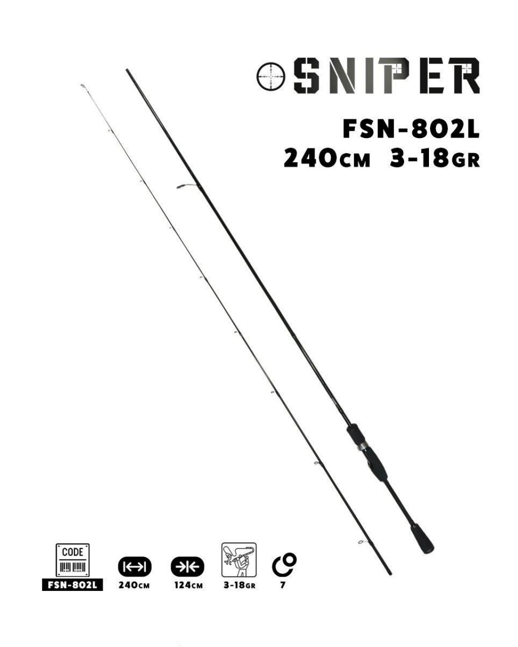 Fujin Sniper 240Cm 3-18Gr Light Spin Kamisi Fujin Sniper 240Cm 3-18Gr Light Spin Kamisi