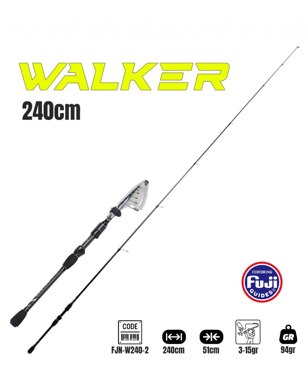 Fujin Walker 240Cm 3-15Gr Teleskopik Spin Kamisi	
