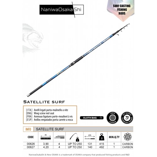 NANIWAOSAKASHI SATELLITE SURF 3,90CM 100-250GR NANIWAOSAKASHI SATELLITE SURF 3,90CM 100-250GR