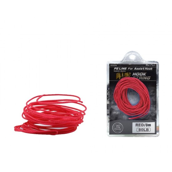 GOSEN HOOK STRING 3 MT  RED  080 LB