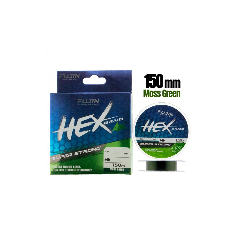 Fujin Hex Braid 4X 150Mt Moss Green PE Ip Misina 0.14