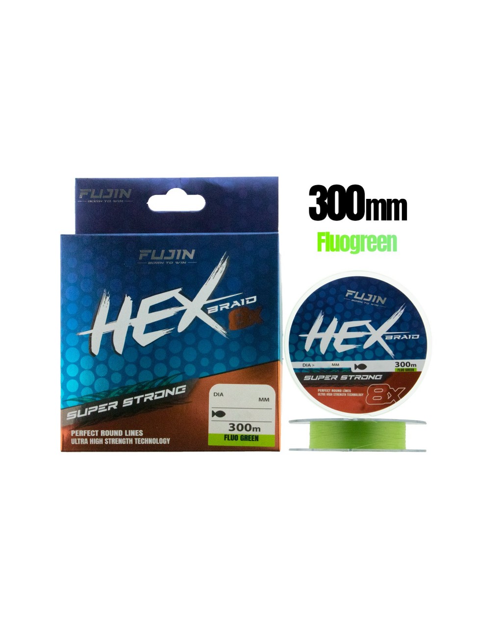 Fujin Hex 8X 300Mt. 0.10Mm Fluo Green Pe Line Fujin Hex 8X 300Mt. 0.10Mm Fluo Green Pe Line