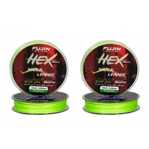 Fujin Hex 8X 50Mt. 0.20Mm Fluo Green Pe Line Fujin Hex 8X 50Mt. 0.20Mm Fluo Green Pe Line