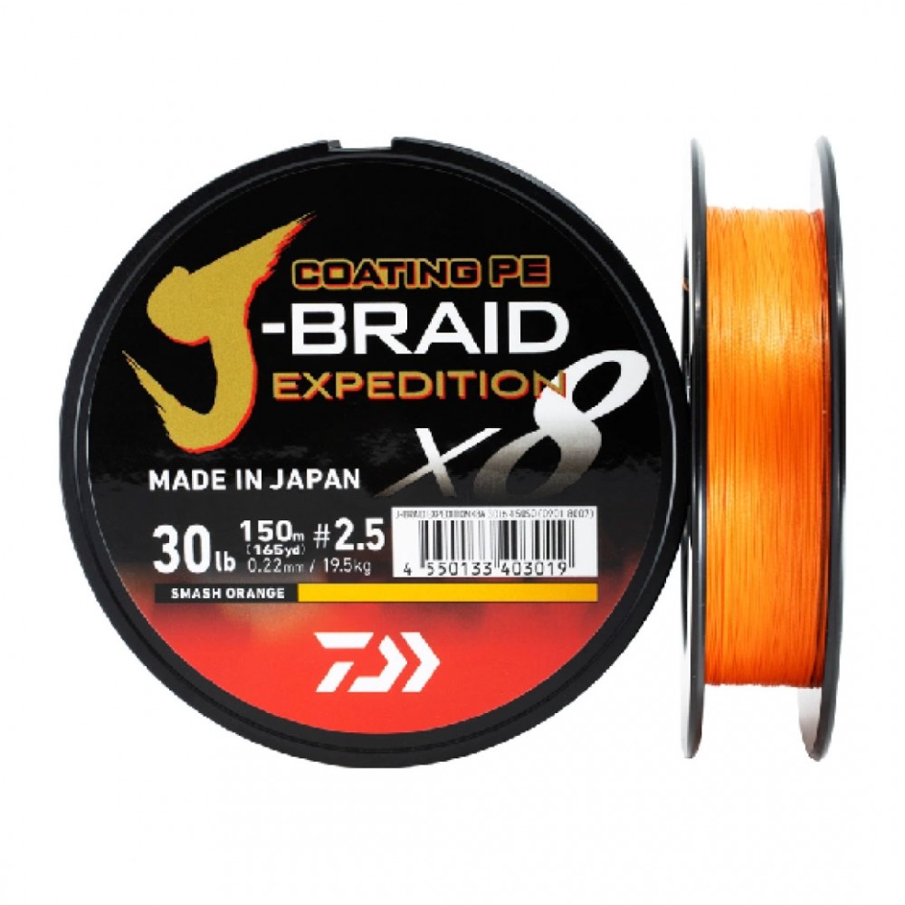DAIWA JBRAID EXPEDITION 8B 150M 0.10MM S.ORANGE IP MISINA    	
