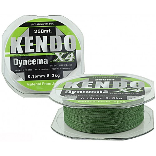 Kendo Dynema 4 Örgü 250Mt (Green) 0,12 Mm Kendo Dynema 4 Örgü 250Mt (Green) 0,12 Mm