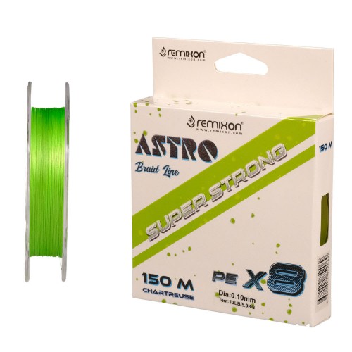 REMIXON ASTRO 8X 0.10MM 150M, CHARTREUSE IP MISINA    	 REMIXON ASTRO 8X 0.10MM 150M, CHARTREUSE IP MISINA