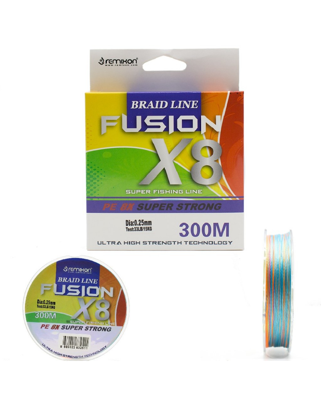 Remixon Fusion 300M X8 Multi Color Ip Misina 0.18mm