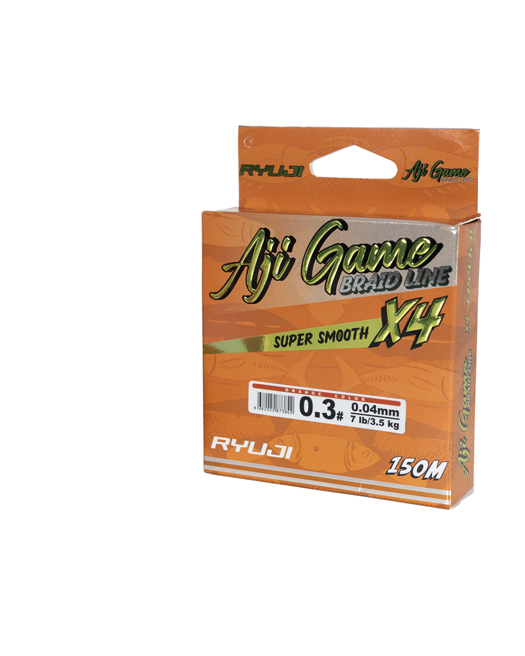 RYUJI AJI GAME 4X, 0.04MM 150M, ORANGE IP MISINA    	