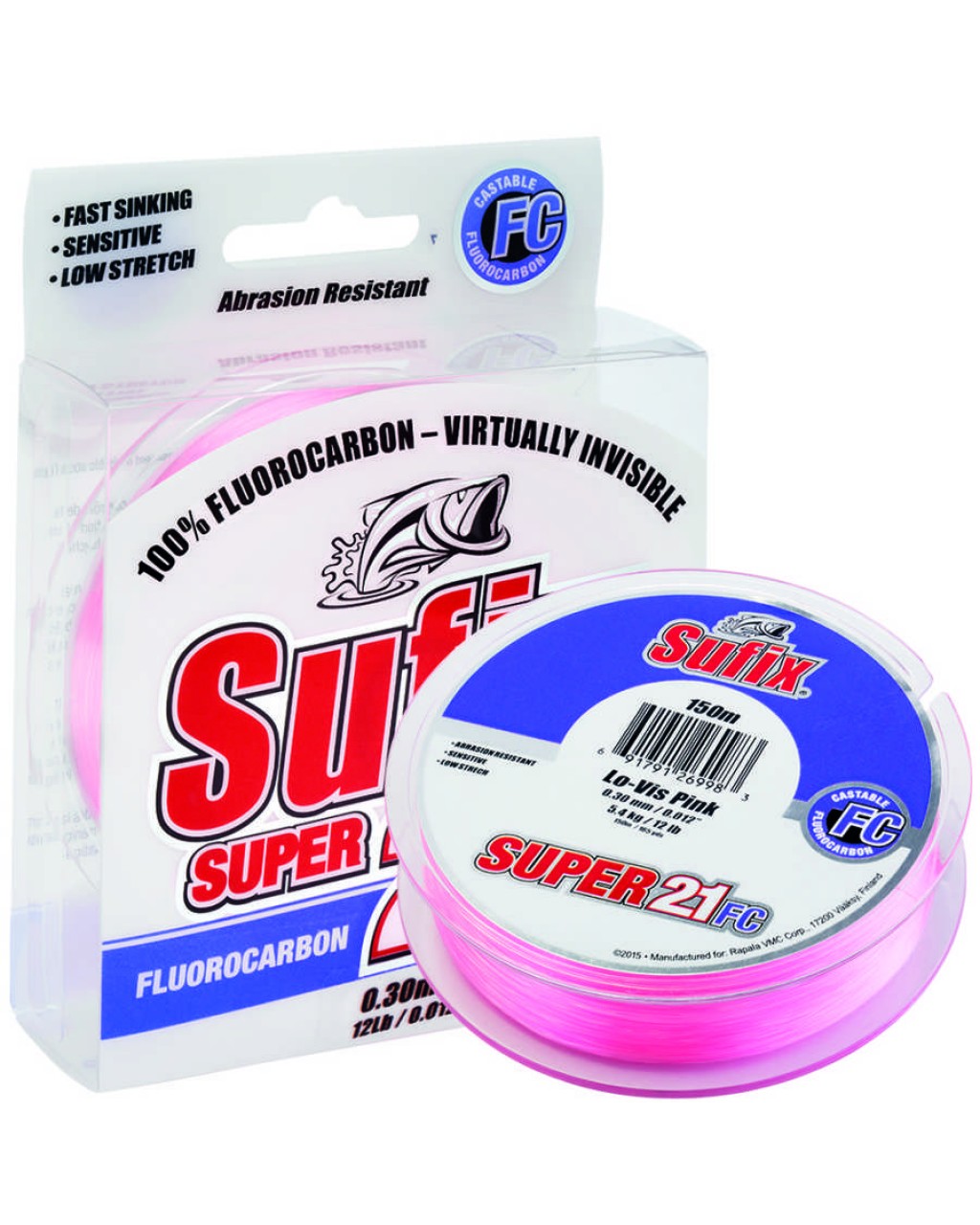 0.33 SUFIX SUPER 21 F.CARBON PINK MIS.50M
