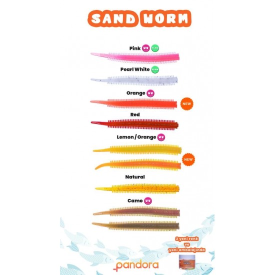 SOYDAN AV  Pandora Perfect Soft Baits Sandworm 7 cm Natural