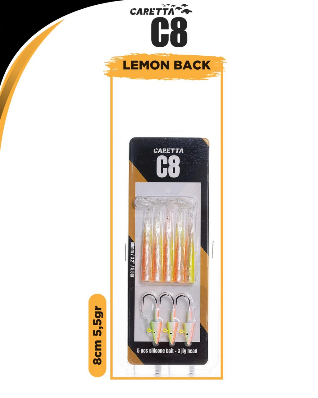 Caretta C8 8Cm 5.5 Gr Color Code: LEMON BACK Caretta C8 8Cm 5.5 Gr Color Code: LEMON BACK