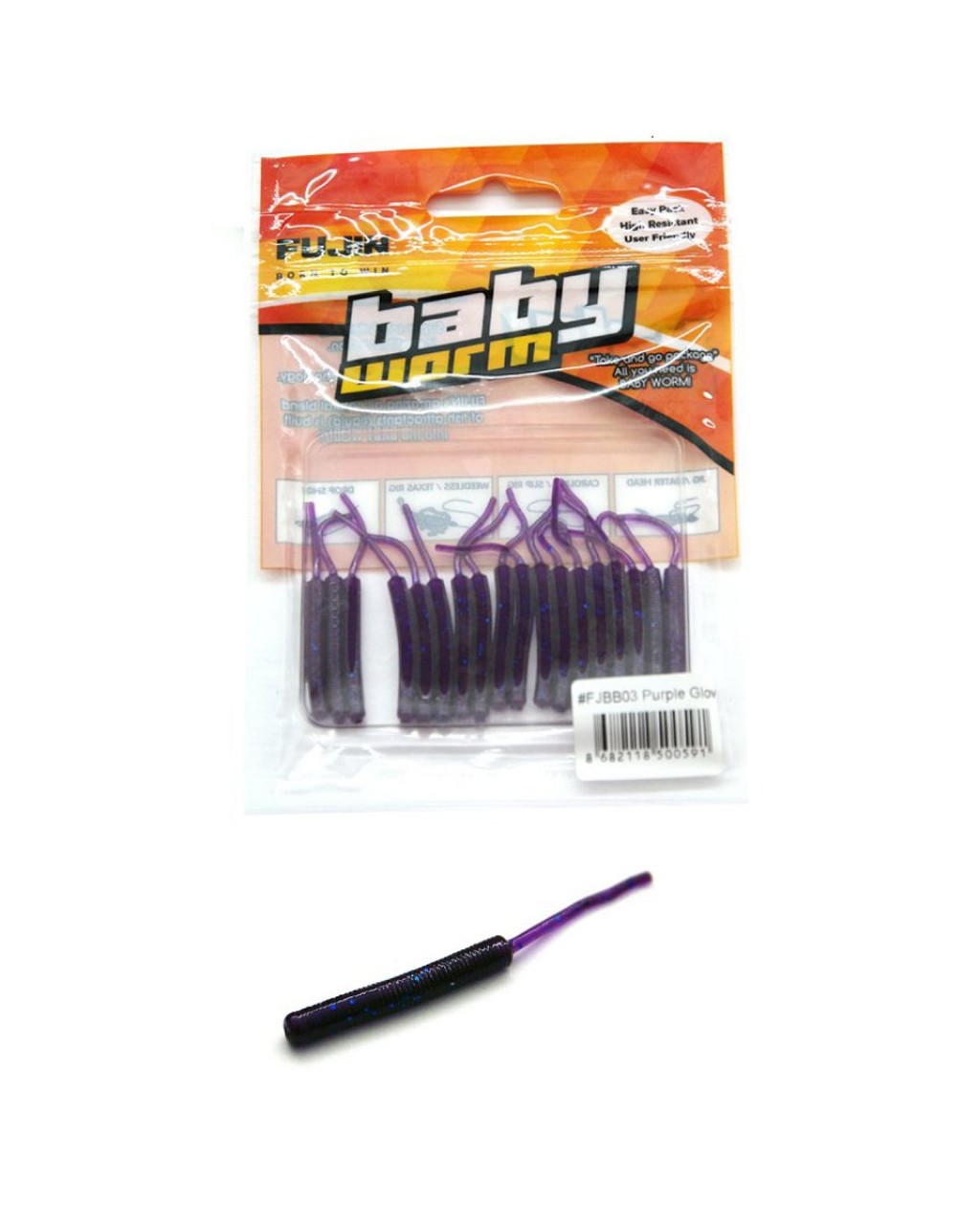 Fujin Baby Worm Fjbw03 5,2Cm Floating Purple Glow Fujin Baby Worm Fjbw03 5,2Cm Floating Purple Glow