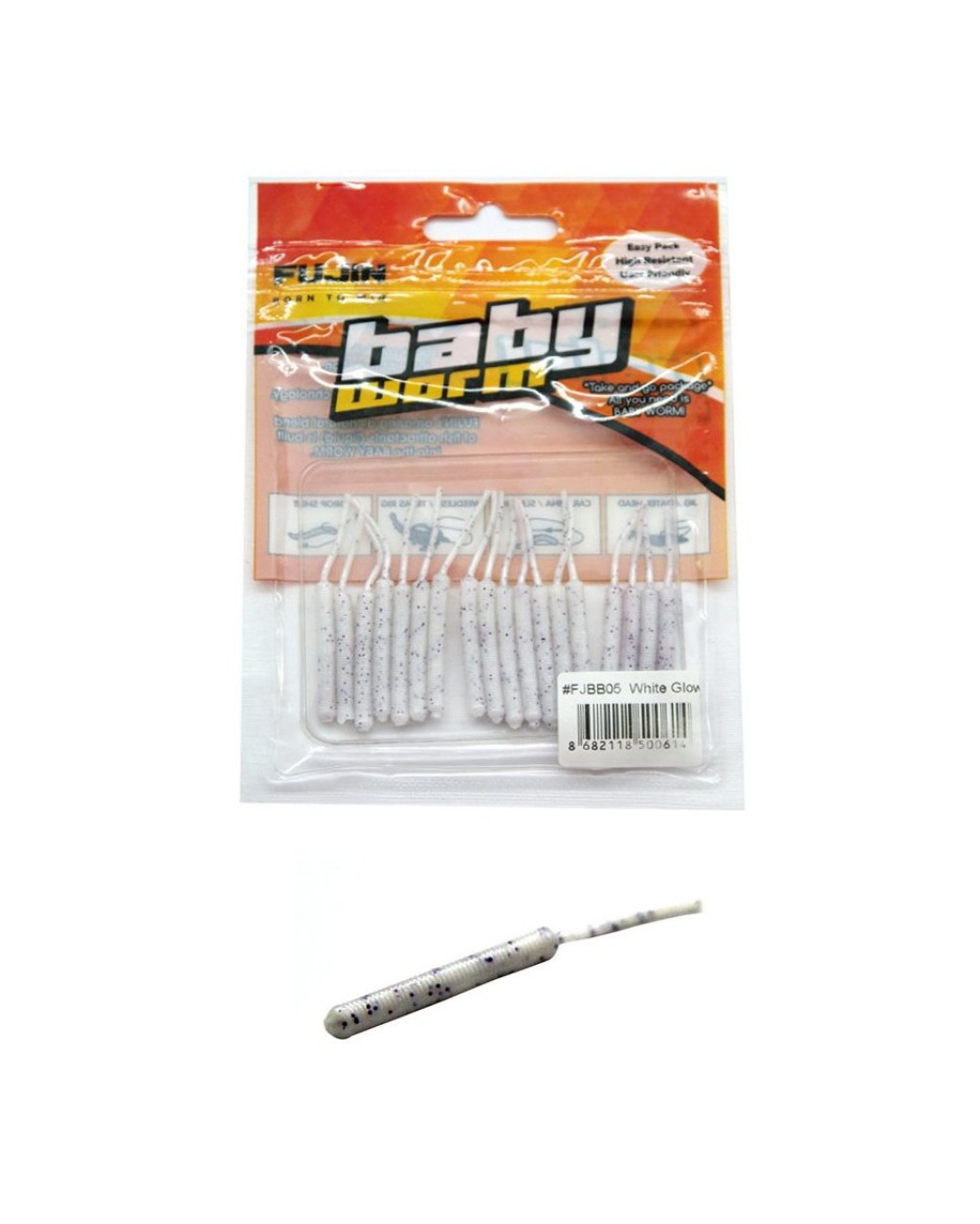 Fujin Baby Worm Fjbw05 5,2Cm Floating Pearl White Fujin Baby Worm Fjbw05 5,2Cm Floating Pearl White