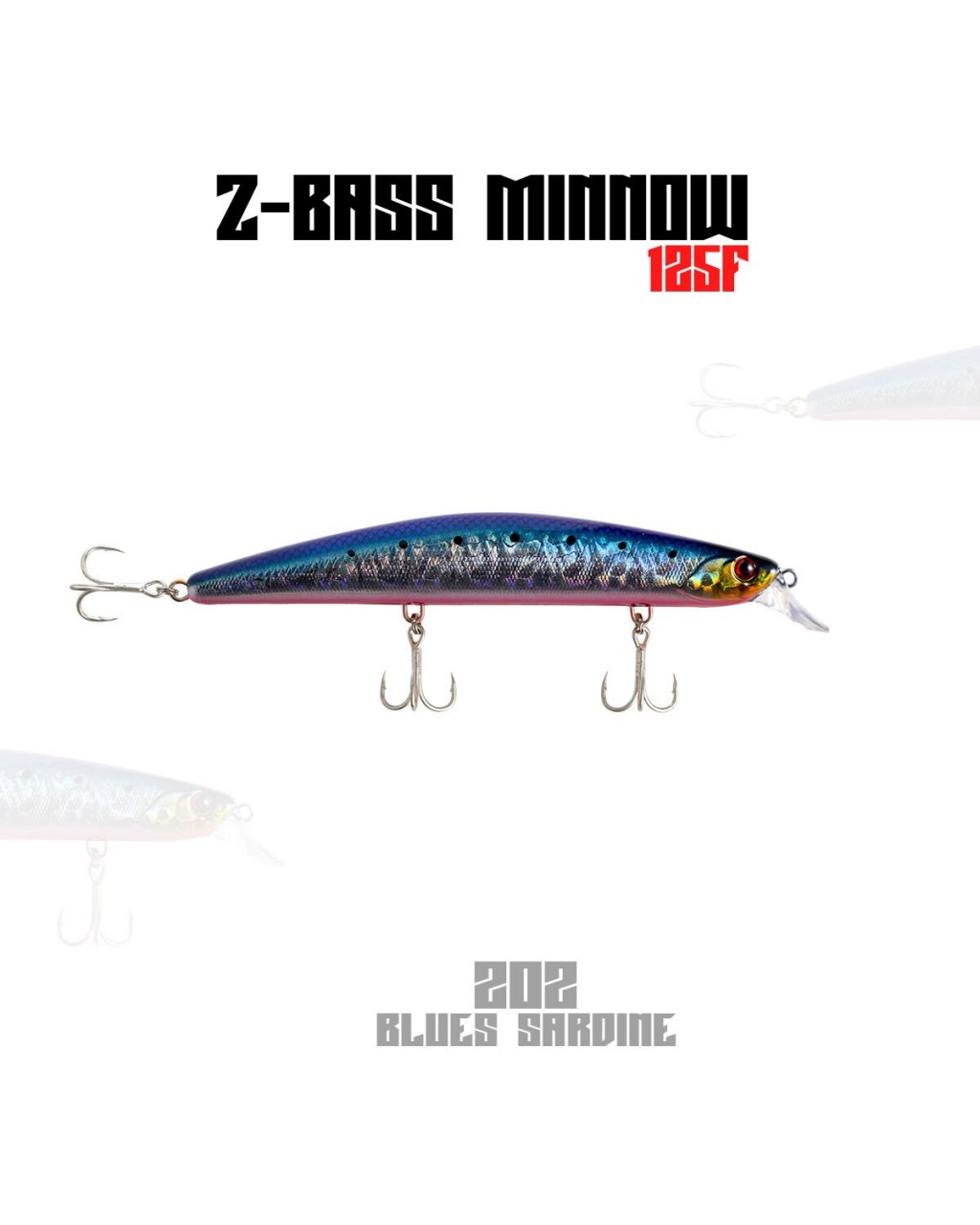 Fujin Z-Bass Minnow 125F 21Gr Maket Balik 202 Blues Sardine