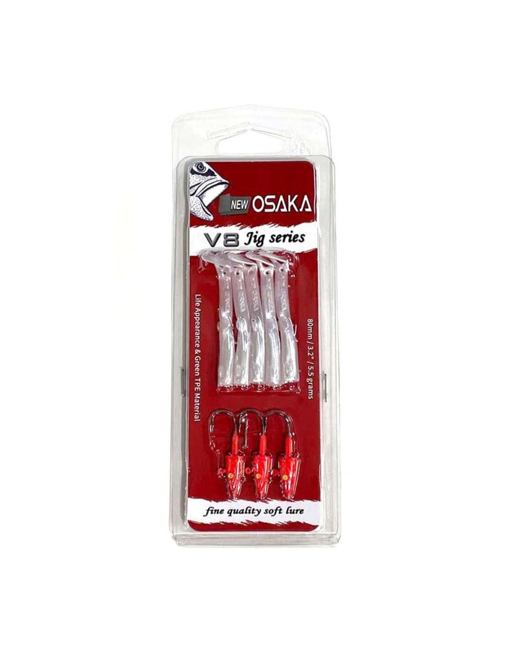 Osaka V8 Jig Series 8 Cm 5.5 Gr Silikon Yem red head Silver