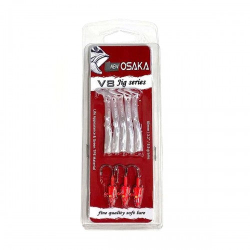 Osaka V8 Jig Series 8 Cm 5.5 Gr Silikon Yem red head Silver Osaka V8 Jig Series 8 Cm 5.5 Gr Silikon Yem red head Silver