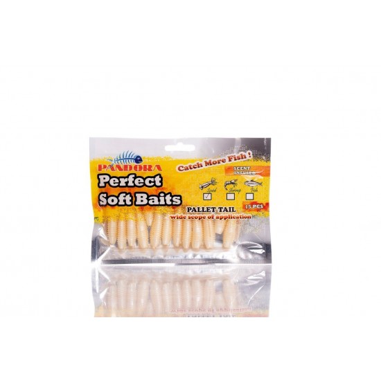Pandora Perfect Soft Baits Pallet Tail 7 Cm (15Li Paket) PEARL WHITE Pandora Perfect Soft Baits Pallet Tail 7 Cm (15Li Paket) PEARL WHITE