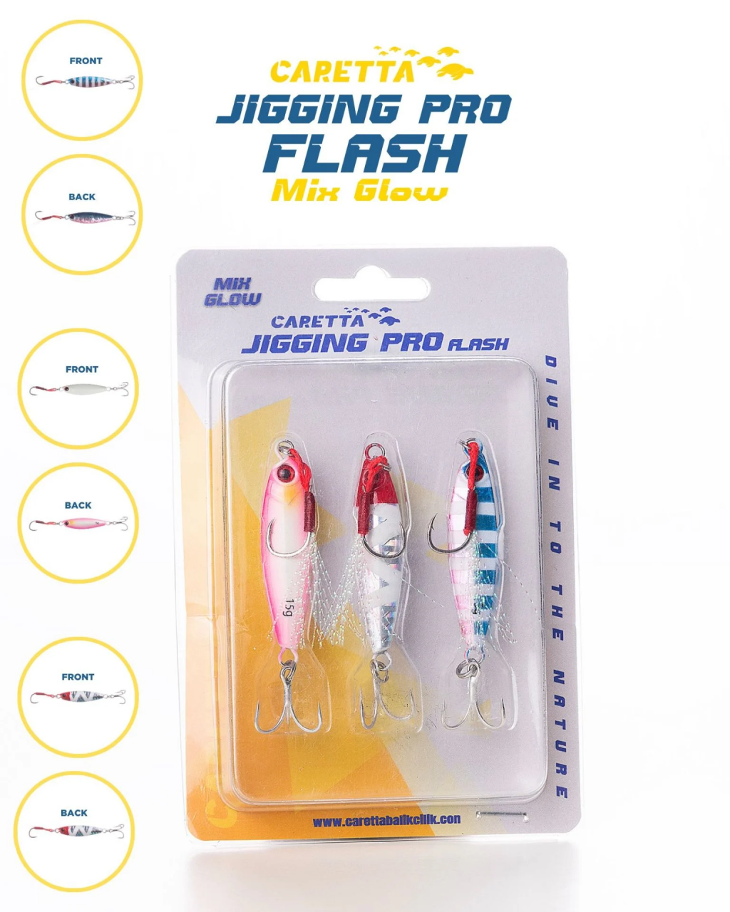 Caretta Jigging Pro Flash Jig Yem Mix Glow - 15 G