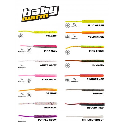 Fujin Baby Worm 5,2Cm Floating Fluo Green	 Fujin Baby Worm 5,2Cm Floating Fluo Green