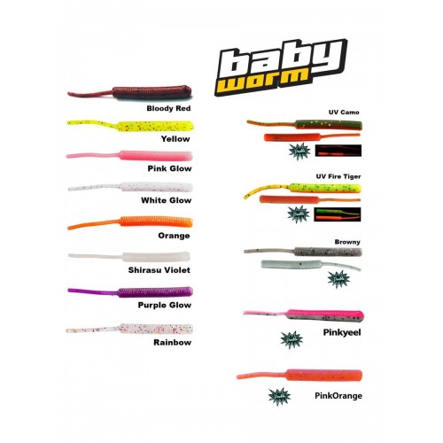 Fujin Baby Worm 5,2Cm Floating UV Fire Tiger	