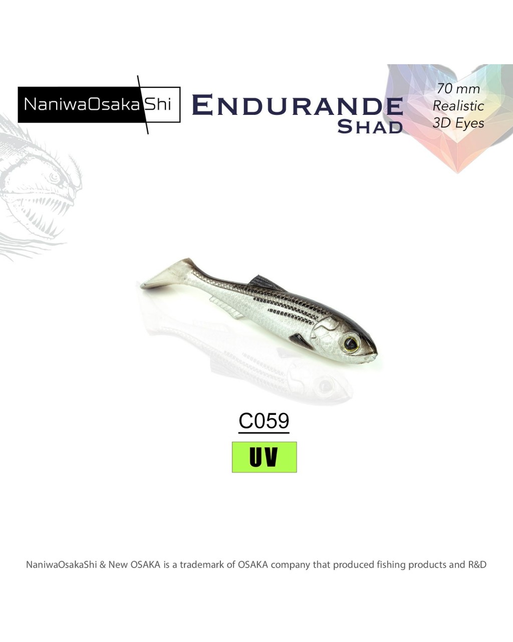 NANIWAOSAKASHI ENDURANDE SHAD 70MM C059 Mullet NANIWAOSAKASHI ENDURANDE SHAD 70MM C059 Mullet