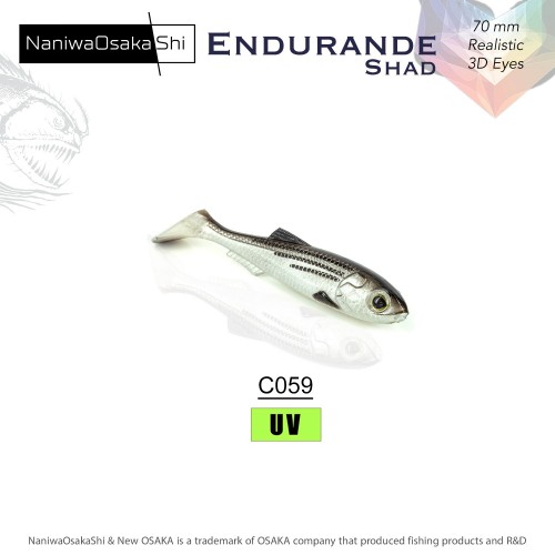 NANIWAOSAKASHI ENDURANDE SHAD 70MM C059 Mullet NANIWAOSAKASHI ENDURANDE SHAD 70MM C059 Mullet
