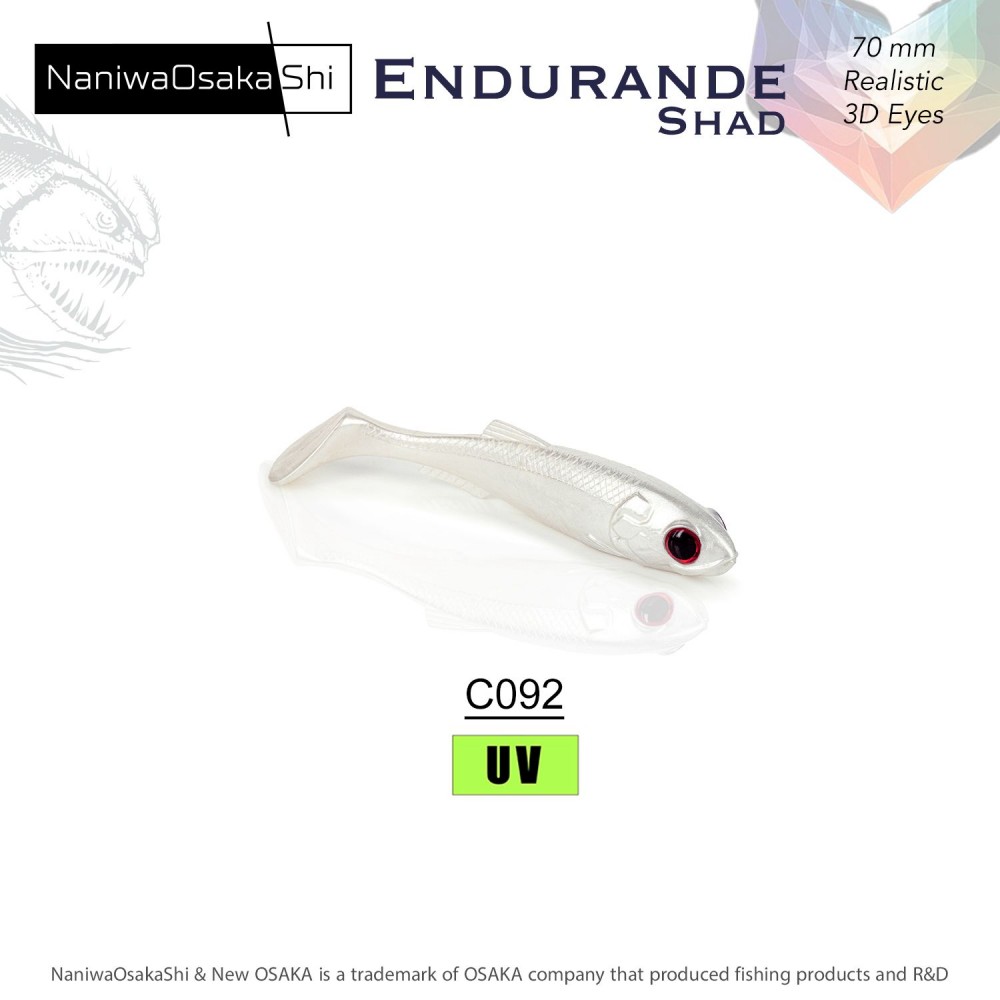 NANIWAOSAKASHI ENDURANDE SHAD 70MM C092 Pearl White NANIWAOSAKASHI ENDURANDE SHAD 70MM C092 Pearl White