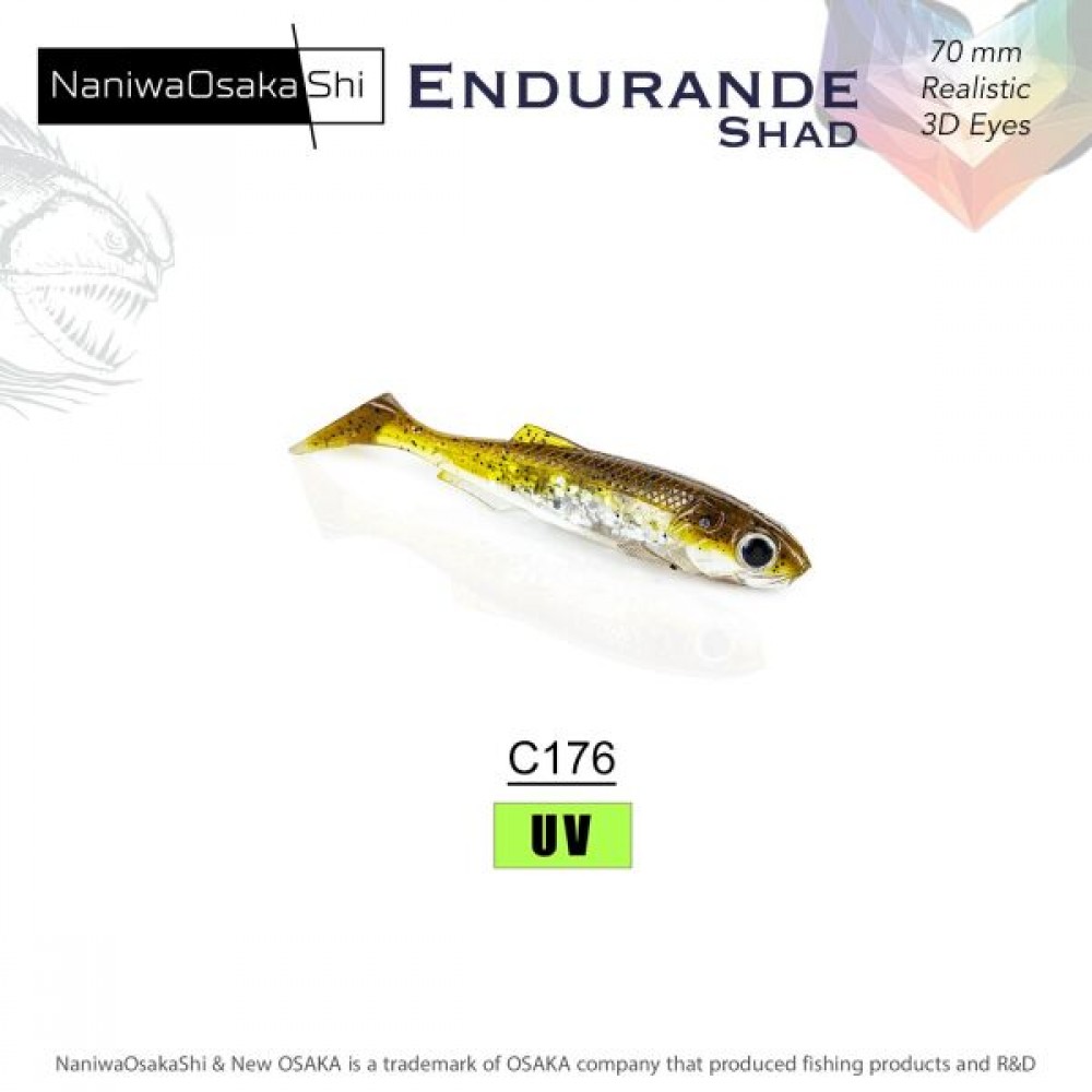 NANIWAOSAKASHI ENDURANDE SHAD 70MM C176 Brown Back Silver NANIWAOSAKASHI ENDURANDE SHAD 70MM C176 Brown Back Silver