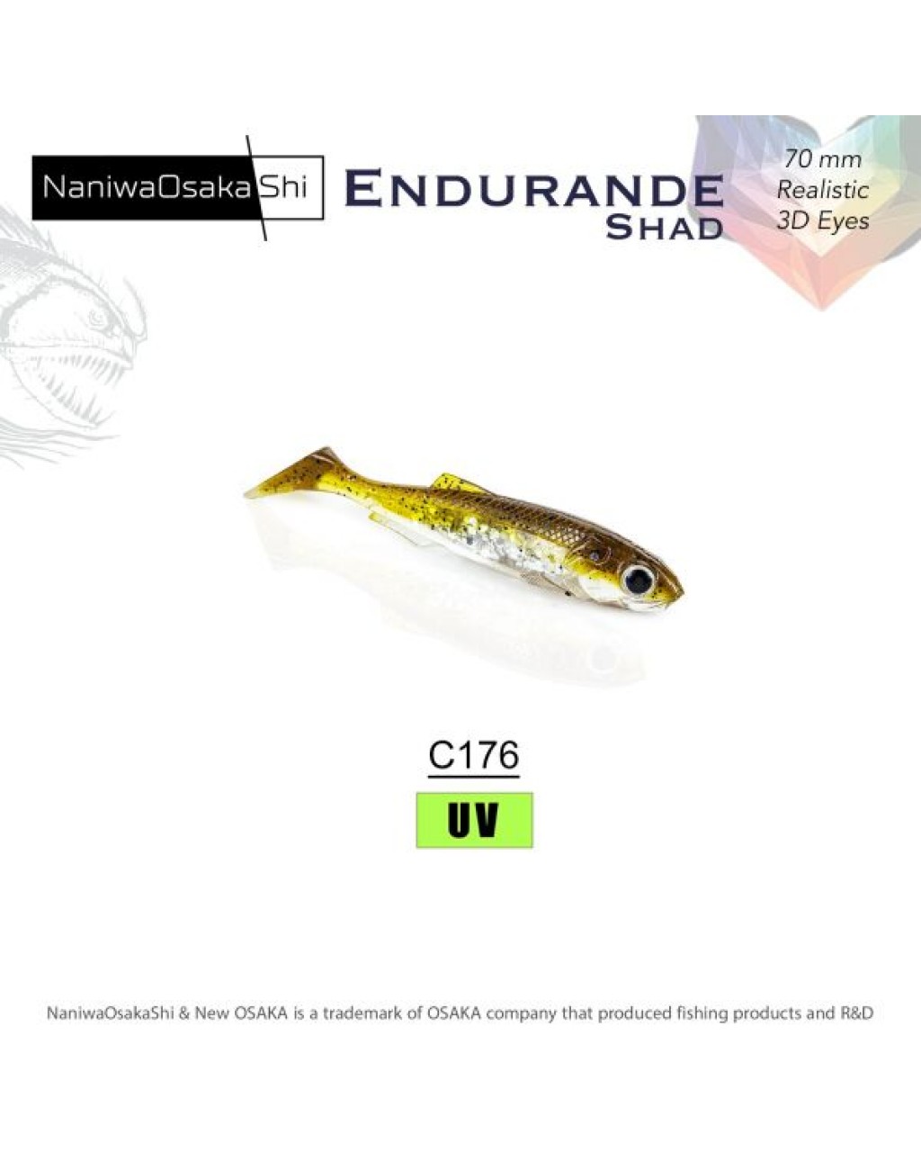 NANIWAOSAKASHI ENDURANDE SHAD 70MM C176 Brown Back Silver NANIWAOSAKASHI ENDURANDE SHAD 70MM C176 Brown Back Silver