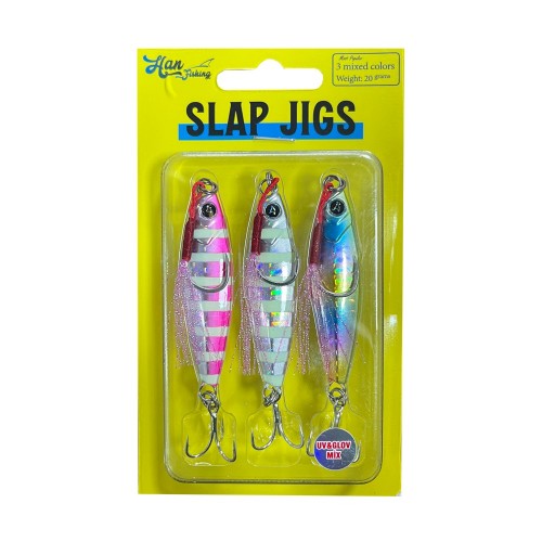 Uv&Glow Mix Slap Jigs RENK - 20 Uv&Glow Mix Slap Jigs RENK - 20